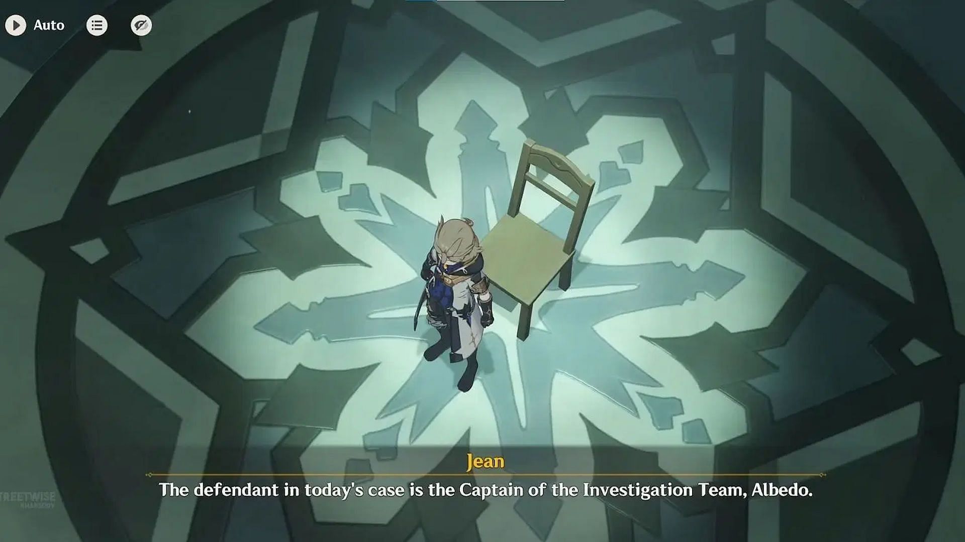 Albedo during the trial (Image via HoYoverse)